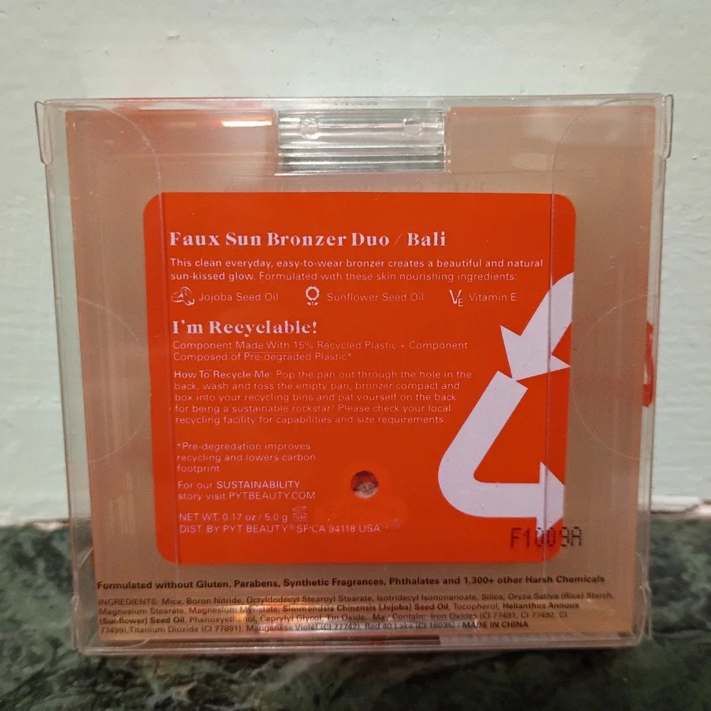 PYT Beauty Faux Sun Bronzer Duo Bali Clean Vegan Cruelty Free 0.17oz NEW